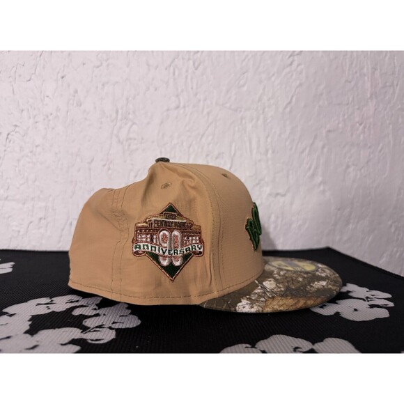 7 1/4 - Boston Red Sox Realtree Fitted Hat Ripstop Beige Two Tone - Mens New Era - Picture 4 of 9